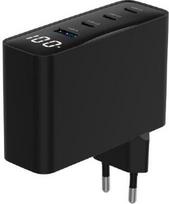 100w charger - CHARGER USB 100W 4PORT GAN/TA-UC-PDQC100LCD-01-BK GEMBIRD - 2 nuotrauka