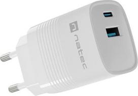 usb c pakrovejas - NATEC Charger Ribera GaN USB-A USB-C 30W | NUC-2140 - 1 nuotrauka