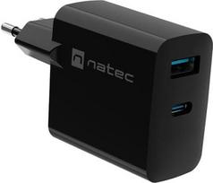 usb c pakrovejas - NATEC Charger Ribera GaN USB-A USB-C 65W | NUC-2145 - 1 nuotrauka
