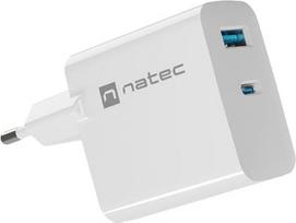 usb c pakrovejas - NATEC Charger Ribera GaN USB-A USB-C 45W | NUC-2142 - 1 nuotrauka