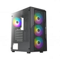 GAMING kompiuterio korpusas AZZA FIGHTER 290, su 4xARGB Fan, ATX, side window made of tempered glass, Without PSU (bottom), CSAZ-290