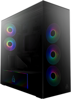 riser cable - ARCTIC Xtender kompiuterio korpusas, Midi-Tower, E-ATX, RGB, Tempered Glass – includes vertical GPU mount & riser cable, juodos spalvos - 1 nuotrauka
