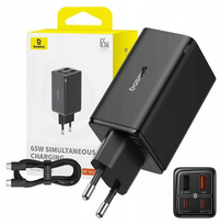 ace pro 2 - Baseus GaN6 Pro greitas įkroviklis 65W, 2xUSB-C + 2xUSB, Juodas (Black) - 1 nuotrauka