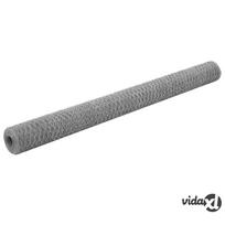 Vielos tinklas, galvan. plienas, 25x1,5m, šešiakamp., sidabr.