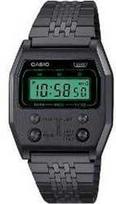 vyrai moterys - Casio A1100B-1EF Juodas (Black) vyriškas laikrodis - 1 nuotrauka