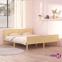 vidaXL Lovos rėmas, 180x200 cm, natūrali (Natural) pušies mediena