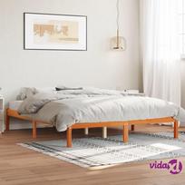 vidaXL Lovos rėmas be čiužinio, vaško rudas (Wax Brown), 150x200 cm, pušies medienos masyvas