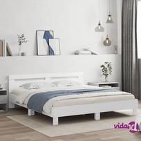 vidaXL Lovos rėmas su galvūgaliu, baltas (White), 180x200 cm, apdirbta mediena