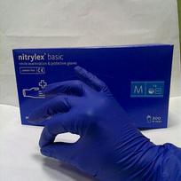 mercator - NITRYLEX Classic, nitrilinės, nepudruotos, mėlynos spalvos, M, 100 vnt. - 1 nuotrauka