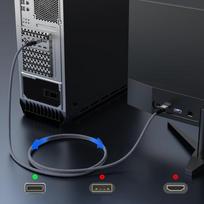 displayport 2.1 kabelis - Wozinsky WPS-16AYL2S DisplayPort 2.1 kabelis VESA sertifikuotas 80 Gb/s 16K@60Hz 8K@120Hz 4K@240Hz HDR HDCP DSC 2m - Juodas (Black) - 1 nuotrauka