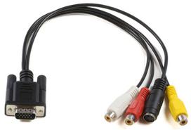MicroConnect MONGGSV VGA į S-Video 3x RCA 0.3m Juodas (Black)