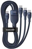 Baseus Flash Series Type C į C+C+C greito įkrovimo laidas 480 Mbps Mėlynas (Blue)