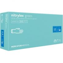 pirstines nitrilines - Mercator Medical Nitrylex 100 vienetų, žalios - 1 nuotrauka