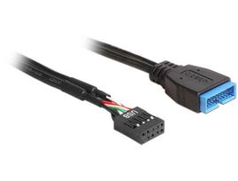 Delock USB 3.0 19 kontaktas - 9 kontaktas 0.45 m Juodas (Black)