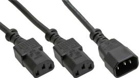 InLine Maitinimo kabelis F tipo 1x IEC-C14 į 2x IEC-C13 3m Juodas (Black)