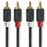 Nedis CABW24200AT05 Stereo Garso Kabelis 2x RCA - 2x RCA 0.5m Antracitas (Anthracite)