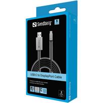 usb c i usb c 2m - Sandberg 136-51 USB-C į DisplayPort kabelis 2m Pilkas (Gray) - 1 nuotrauka