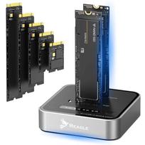 Gembird NVME PCIe M.2 USB-C 3.2 SSD klonavimo stoties adapteris iki 4TB 10Gbps Juodas (Black)