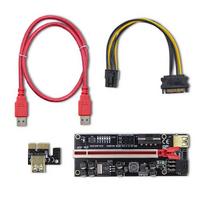 QOLTEC 55509 Riser PCI-E 1x to 16x USB 3.0 Red (Raudonas)