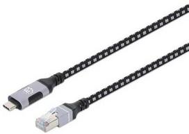 Manhattan 394826 USB-C į Gigabit Ethernet tinklo kabelis 2m Juodas (Black)