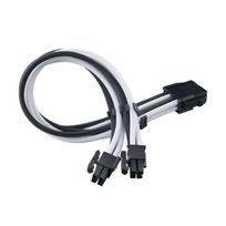 8 pin kabelis - SilverStone SST-PP07E-EPS8BW EPS 8-Pin į EPS/ATX 4+4-Pin Kabelis, 300mm - Juodas/Baltas (Black/White) - 1 nuotrauka