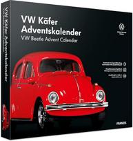 FRANZIS 55255 VW Beetle advento kalendorius, raudonos spalvos, 1:43 mastelio metalinis modelio rinkinys, įskaitant garso modulį ir 52 puslapių lydraštį
