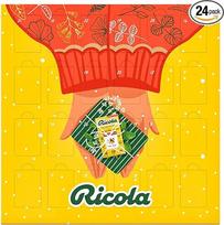 "Ricola" advento kalendorius 2024, 24 durys su įvairių rūšių šveicariškų žolelių saldainiais, su saldikliais ir be jų, 1 x 360 g