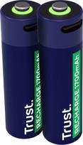 elementai aa - BATTERY RECH. LI-ION AA 1.5V/1700MAH USB-C 2P 25584 TRUST - 1 nuotrauka