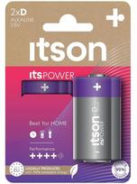 bateriju elementai d - itson itsPOWER battery Alkaline LR20IPO/2CP - 1 nuotrauka