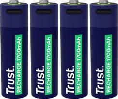 1.5v baterija aa - BATTERY RECH. LI-ION AA 1.5V/1700MAH USB-C 4P 25631 TRUST - 4 nuotrauka