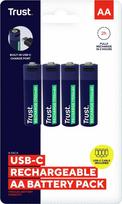 1.5v baterija aa - BATTERY RECH. LI-ION AA 1.5V/1700MAH USB-C 4P 25631 TRUST - 5 nuotrauka
