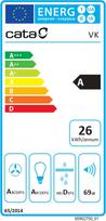 gartraukis 60 cm - CATA Hood | VK 6000 WH | Wall mounted | Energy efficiency class A | Width 60 cm | 398 m³/h | Push buttons | CSLED | White | 02061105 - 1 nuotrauka