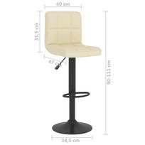 baro kedes taburete - Baro kėdė VLX Fabric 283421, kreminė, 2 vnt. - 10 nuotrauka