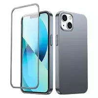 iphone galinis stiklas - Joyroom 360 Full Case front and back cover for iPhone 13   tempered glass screen protector grey (JR-BP927 tranish) - 1 nuotrauka