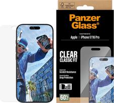 PanzerGlass - Screen Protector iPhone 17/iPhone 16 Pro - Classic Fit w. EasyAligner