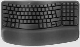 logitech bolt - Logitech Wave Keys Juodas (Black) Belaidė Ergonominė Klaviatūra - 1 nuotrauka