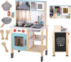 Tooky Toys Didelė medinė vaikiška virtuvėlė 10 el. FSC
