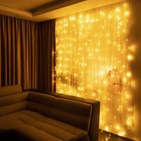 Springos CL4022 Užuolaida girlianda, 300 LED, 3m, šiltai balta