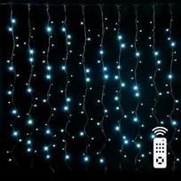 LED kalėdinė girlianda – užuolaidos ant metalinio laido su pulteliu ir kabliukais, 3x1 m, balta, 100 LED