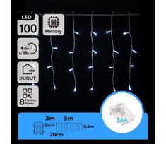 Aigostar - Lauko LED kalėdinė girlianda 100 LED, 8 funkcijos, IP44, šalta balta