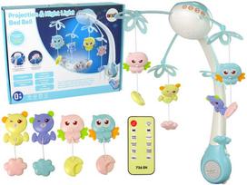 karusele projektoriumi - Lean Toys Kūdikių karuselės projektorius su garsais, mėlynas (Blue) - 1 nuotrauka