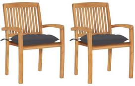 Lauko kėdė VLX Solid Teak Wood 3063252, antracito/medžio, 57.5 cm x 60 cm x 90 cm