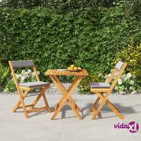 Lauko baldų komplektas VLX 3 Piece Folding Bistro Set With Cushions 310275