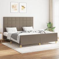 vidaXL Lovos rėmas Blokelis su kvadratais, 160x200 cm, taupe (Taupe)