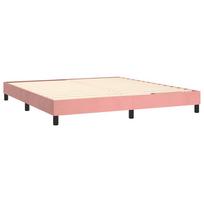 miegamojo lova 180x200 cm - Lova VLX Velvet 280401, rožinė, 214.5x194 cm, su grotelėmis - 4 nuotrauka