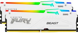 32 ddr5 ram - Kingston FURY Beast RGB 64GB (2x32GB) DDR5 6000MHz CL30 DIMM White (Balta) EXPO - 1 nuotrauka
