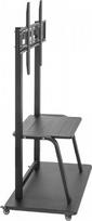 televizoriaus ratukai - GEMBIRD TVS-100F-01 Televizoriaus grindų stovas su ratukais 37-100", Juodas (Black) - 2 nuotrauka