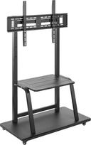 televizoriaus ratukai - GEMBIRD TVS-100F-01 Televizoriaus grindų stovas su ratukais 37-100", Juodas (Black) - 4 nuotrauka