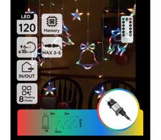 Aigostar - LED RGBY lauko kalėdinė girlianda 120 LED/6W/230V/8 funkcijų 3x0,6 m IP44   nuotolinis pultas