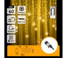 Aigostar - LED lauko kalėdinė girlianda 120xLED/6W/230V/8 funkcijų 3x0,7m IP44 šiltai balta su nuotoliniu pultu